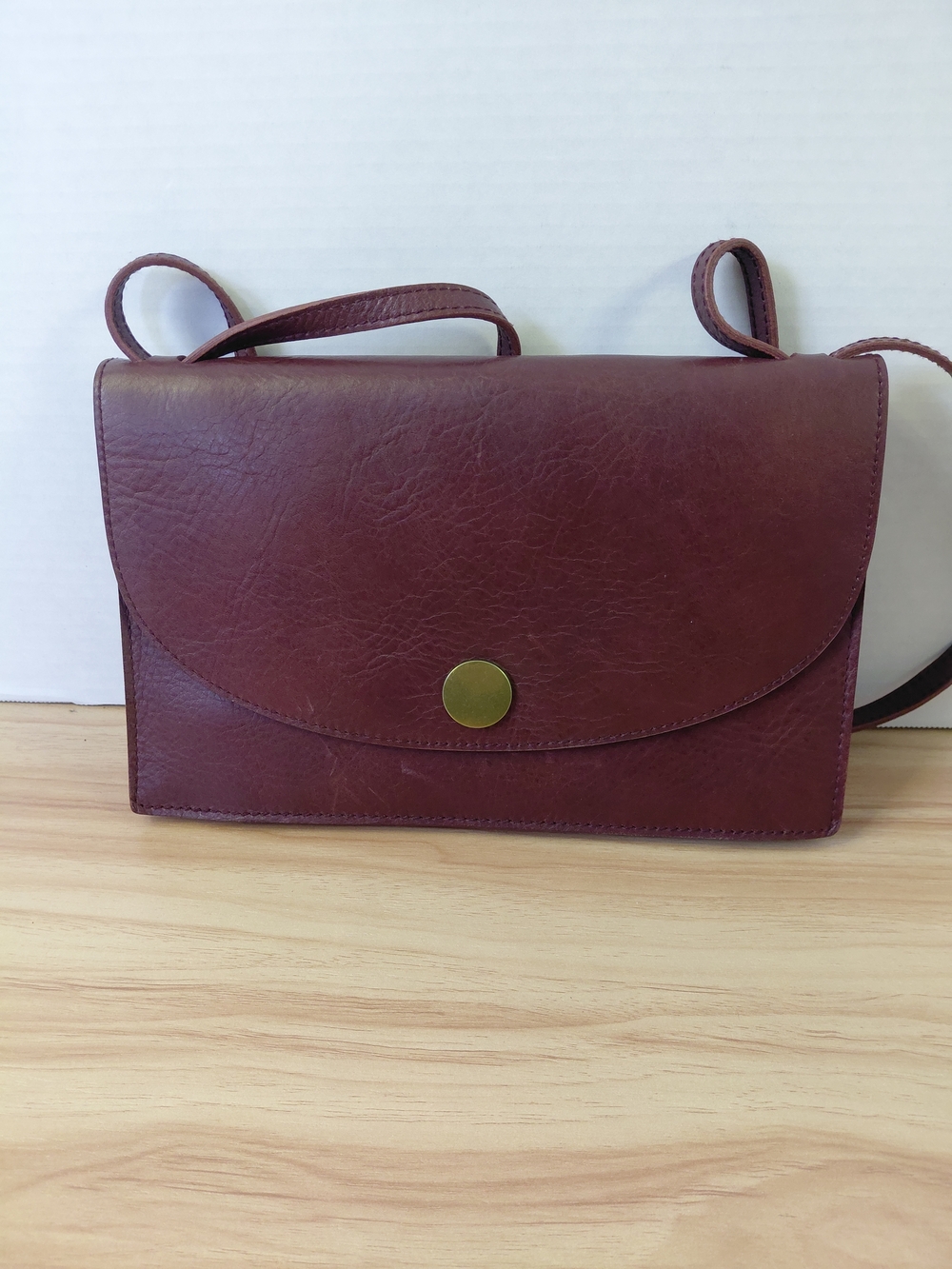 Madewell Burgundy Crossbody with Brass-Tone Snap